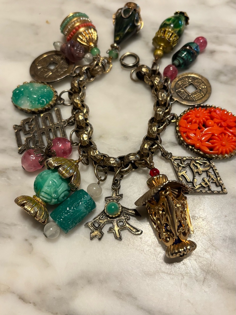 Asian theme Napier "Frankenstein" charm bracelet